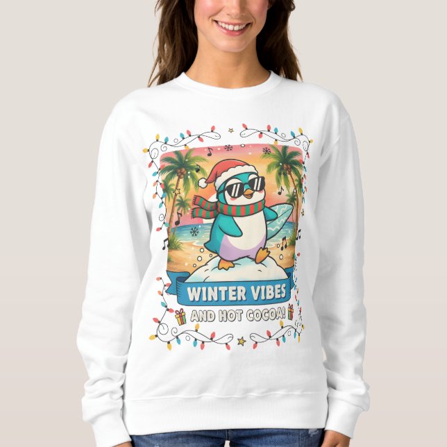 Sweatshirt Pingouin Vibes d'Hiver (Devant)