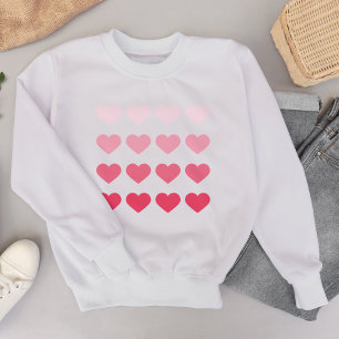 Sweatshirt Pink Ombre Hearts Valentines