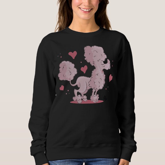 Sweatshirt Pink Poodle Love (Devant)