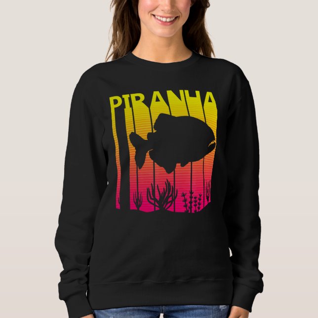 Sweatshirt Piranha Fish Retro (Devant)