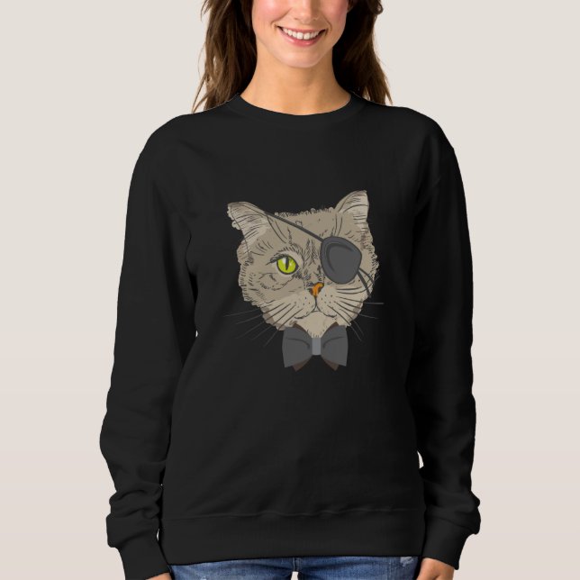 Sweatshirt Pirate Cat  Eye Surgery Survivor Glaucoma Cataract (Devant)