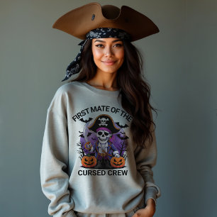 Sweatshirt Pirate d'Halloween Premier Officier de l'Équipage 