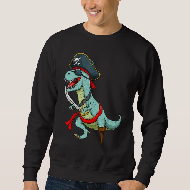 Sweatshirt Pirate Dinosaure Rex Tyrannosaurus Halloween Costu (Devant)