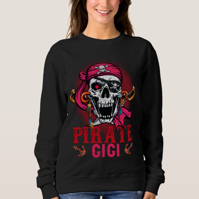 Sweatshirt Pirate Gigi Halloween Crâne Pirate Costume Famille (Devant)