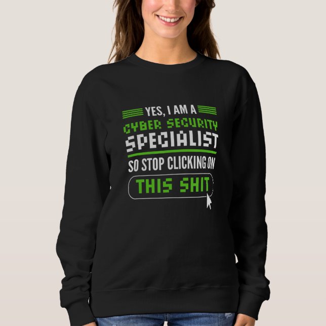 Sweatshirt Pirate Informatique Chapeau Blanc Expert en Cybers (Devant)