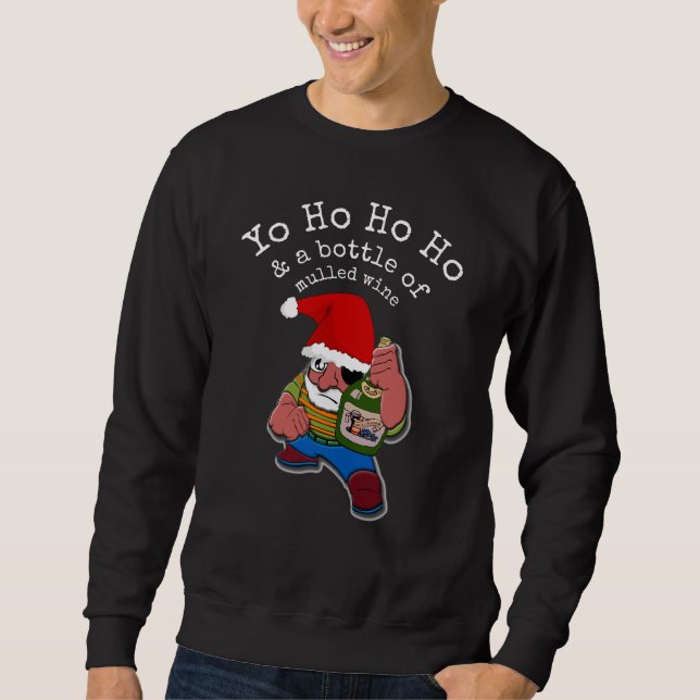 Sweatshirt Pirate Père Noël Funny Vin Multiculé Noël (Devant)