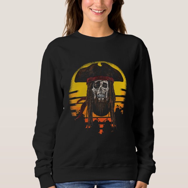 Sweatshirt Pirates Pirate Skull Beard Eye Patch Pirate Casque (Devant)