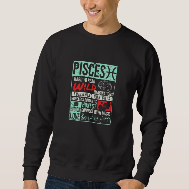 Sweatshirt Pisces Faits Anniversaire Horoscope mental (Devant)