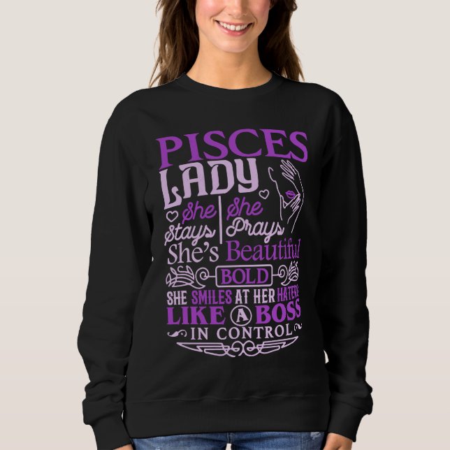 Sweatshirt Pisces Lady  Astrology Zodiac Sign Pisces Woman Gi (Devant)