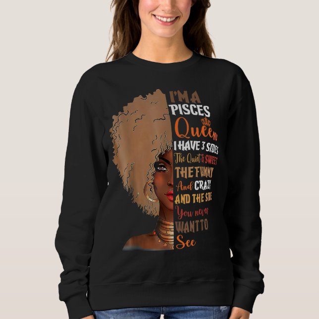 Sweatshirt Pisces Queens Sont Nés En Février Mars Africain W (Devant)