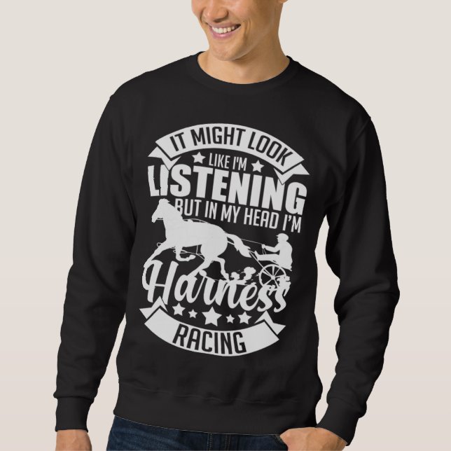 Sweatshirt Piste de course de trot attelé Cheval de course Tr (Devant)