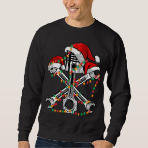 Sweatshirt Piston Wrench Santa Hat Feux de Noël Véhicule