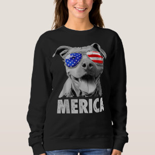 Sweatshirt Pit Bull 4 juillet Merica Hommes Drapeau Américain