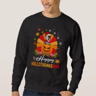 Sweatshirt Pit Bull Dog Hallothanksmas Halloween Thanksgiving