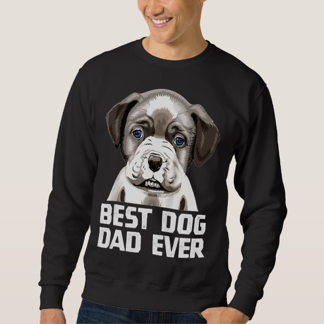 Sweatshirt Pit Bull Papa Meilleur Père Pitbull Raglan Basebal (Devant)
