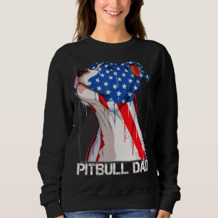 Sweatshirt Pitbull 4 juillet Hommes Pitbull Papa Américain Fl