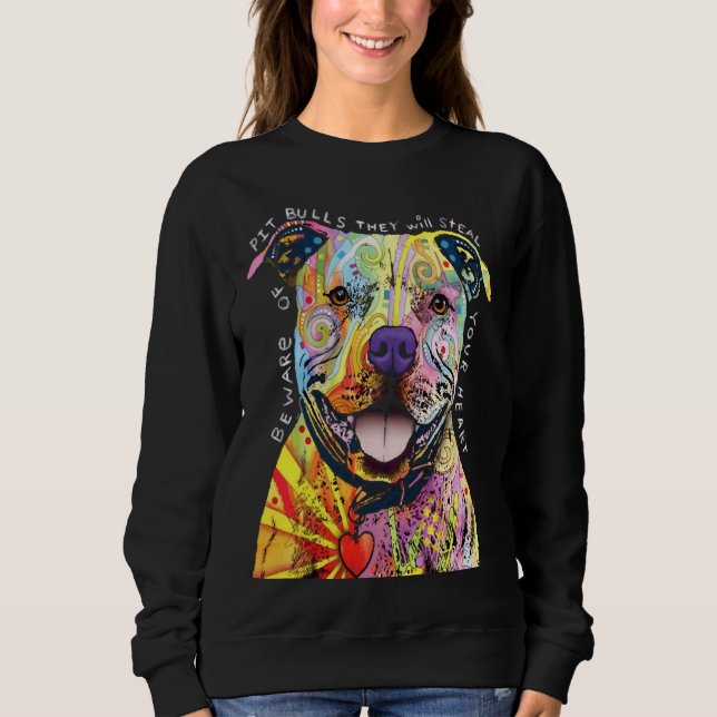 Sweatshirt Pitbull Amoureux de les chiens I Love Pitbull (Devant)