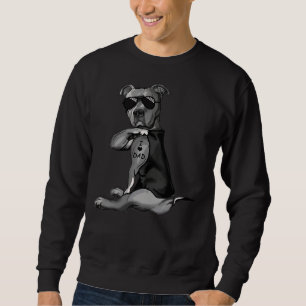 Sweatshirt Pitbull Chien Tattoo J'Aime Papa Père Fête S