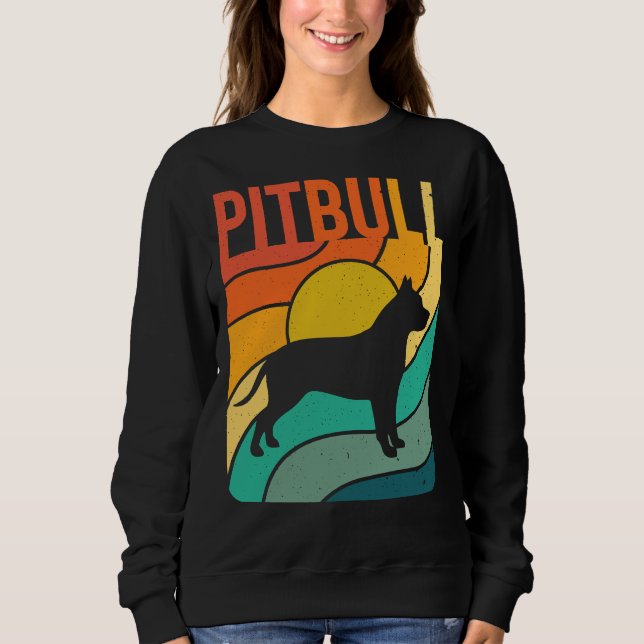 Sweatshirt Pitbull Chien Vintage Animateur (Devant)