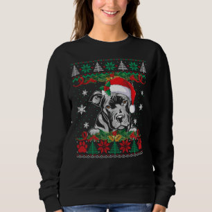 Sweatshirt Pitbull Christmas Père Noël Ugly Sweater Amoureux