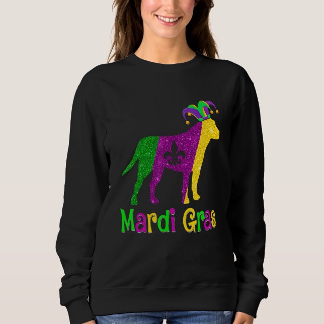 Sweatshirt Pitbull Dog Lover Mardi Gras Carnival Jester (Devant)