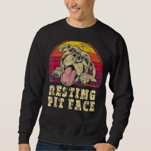 Sweatshirt Pitbull Dog Pot de repos fait face à Pitbull Vinta