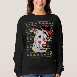 Sweatshirt Pitbull drôle laide de Noël moche