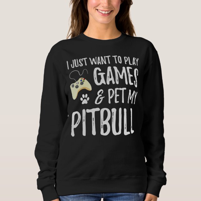 Sweatshirt Pitbull Gamer drôle Pitbull Chien maman (Devant)