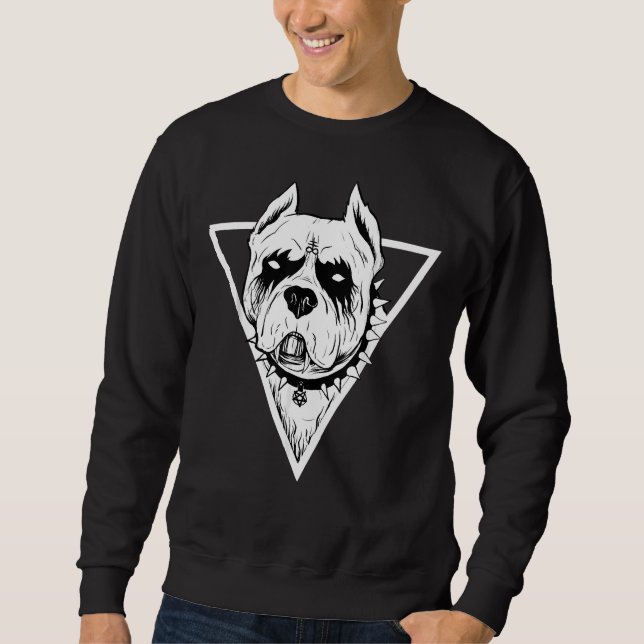 Sweatshirt Pitbull gothique pour Amoureux des chiens Hallowee (Devant)