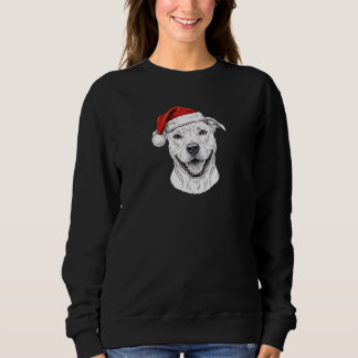 Sweatshirt Pitbull Hand-Drawn Christmas–Custom Name Dog Gift