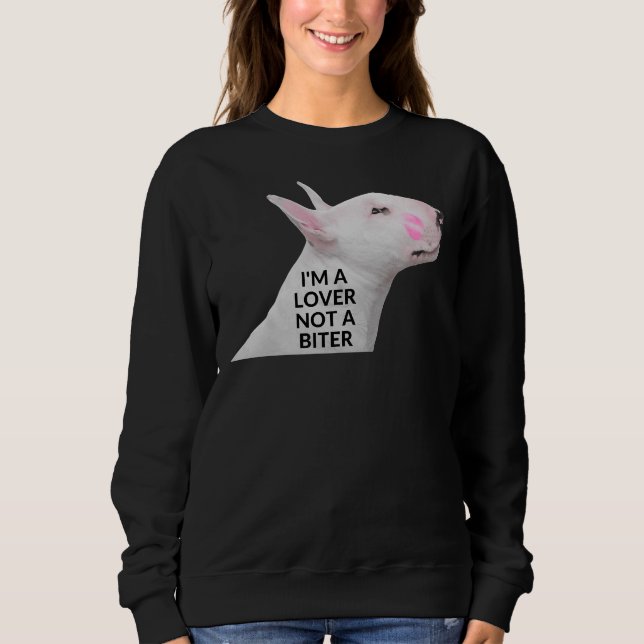Sweatshirt Pitbull, Je Suis Un Amoureux Pas Un Biter (Devant)