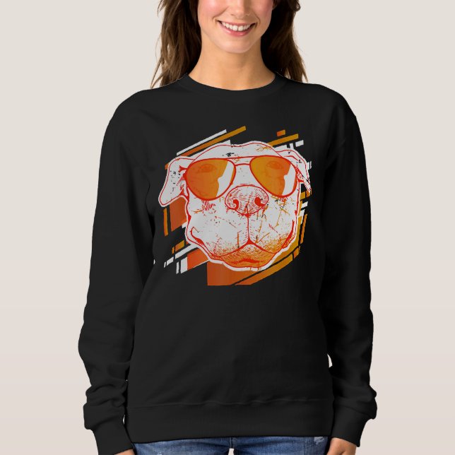 Sweatshirt Pitbull Love Graffiti lunettes de soleil mignonne  (Devant)