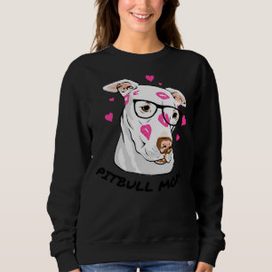 Sweatshirt Pitbull Maman embrasse en portant des lunettes