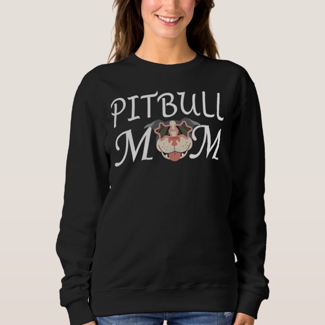 Sweatshirt Pitbull Maman Funny Pit Bull Maman Relaxée Fit Fit (Devant)