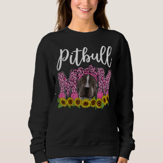 Sweatshirt Pitbull Maman Leopard Fête des Mères Meilleur Pitb