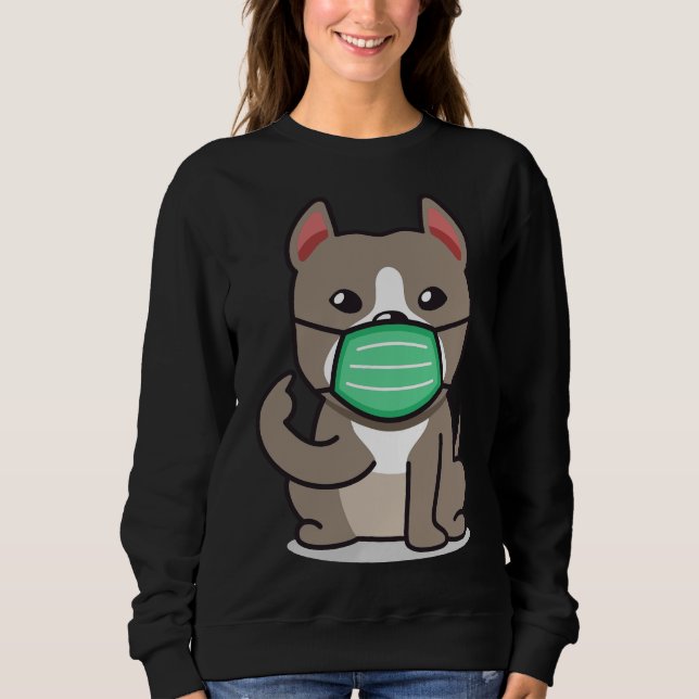 Sweatshirt Pitbull masque visage (Devant)