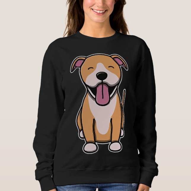 Sweatshirt Pitbull mignon Fawn (Devant)