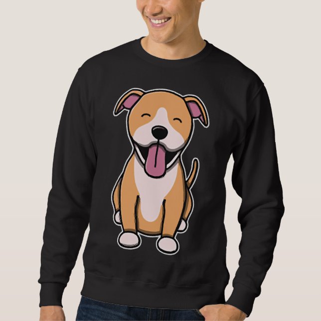 Sweatshirt Pitbull mignon Fawn (Devant)