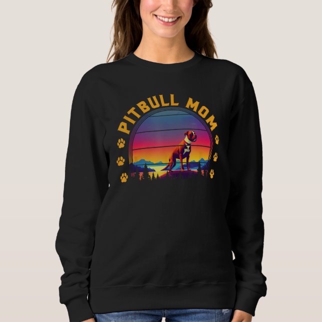 Sweatshirt Pitbull Mom Dog Pet Paw Pittie Mother s Day (Devant)