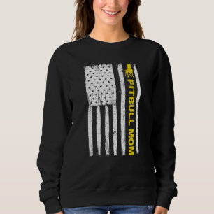 Sweatshirt Pitbull Mom Vintage patriotique avec drapeau améri