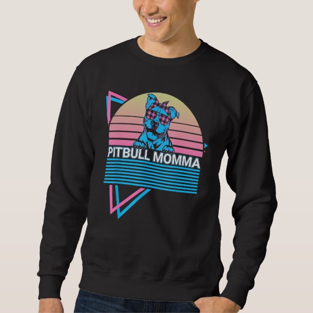 Sweatshirt Pitbull Momma Pit Bull Retro (Devant)