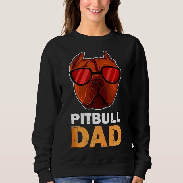 Sweatshirt Pitbull Papa Cool Funny Pitbull Chien (Devant)