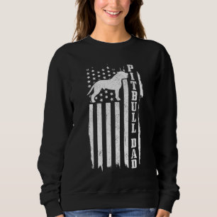 Sweatshirt Pitbull papa drapeau américain Vintage Patriotique