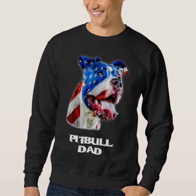 Sweatshirt Pitbull Papa Pitbull Lover Pitbull Propriétaire (Devant)