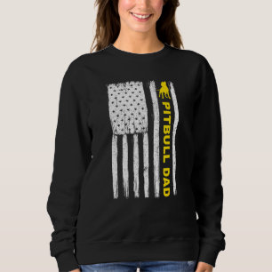 Sweatshirt Pitbull Papa Vintage patriotique avec drapeau amér