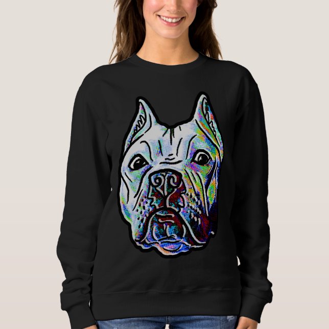 Sweatshirt Pitbull peint 2 (Devant)