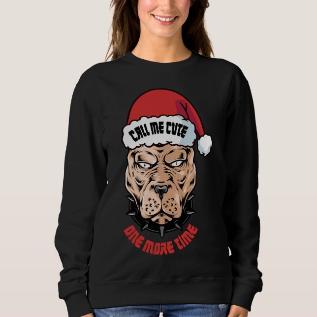 Sweatshirt Pitbull Père Noël (Devant)