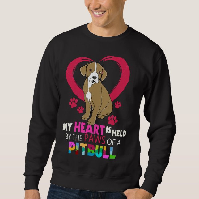 Sweatshirt Pitbull Pit Bull Terrier Coeur Dans Les Paws Pitbu (Devant)