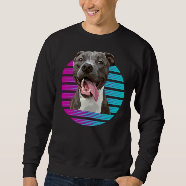 Sweatshirt Pitbull Pitbull Retro Pit Bull Chien (Devant)