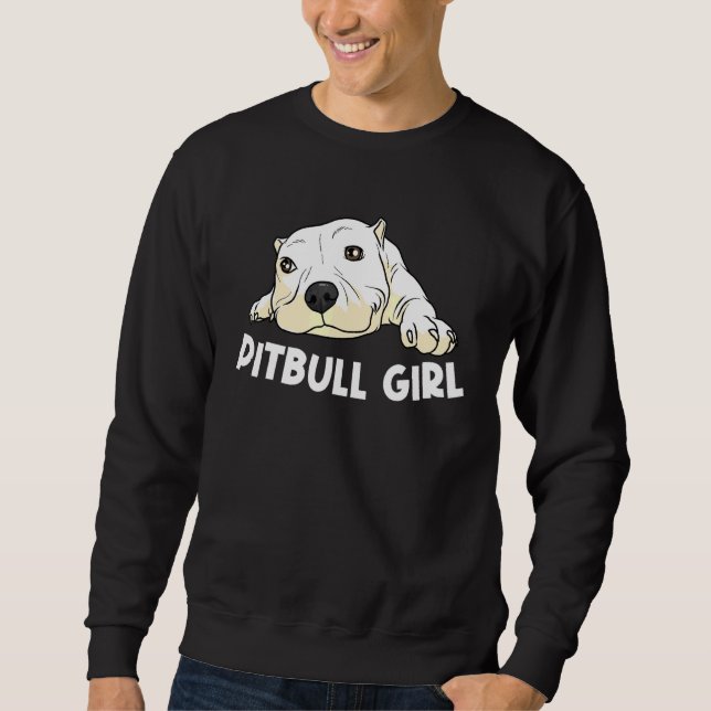 Sweatshirt Pitbull pour les filles Animaux de chiens de chien (Devant)